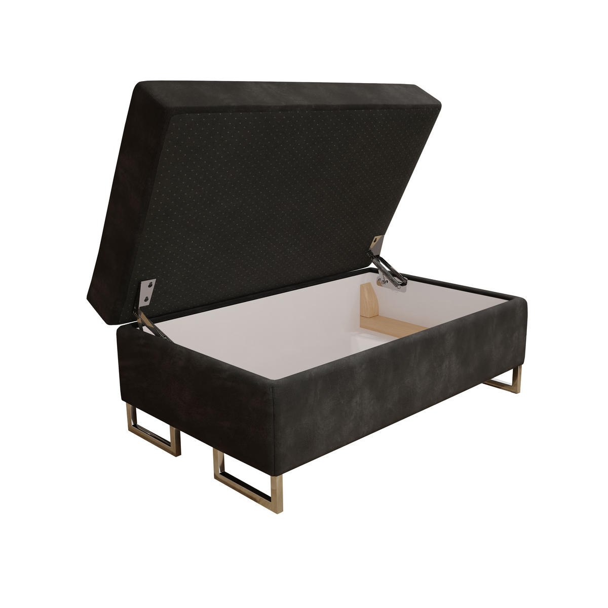 POLSTERHOCKER BARLET Schwarz 100x60 cm - Schwarz, Textil (100/41/60cm) - MASSENO