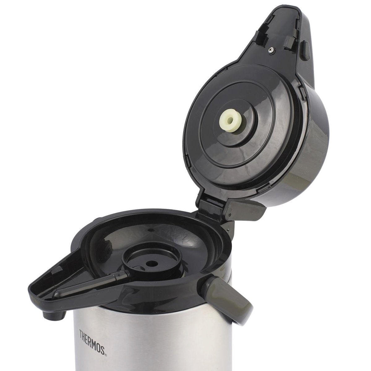 THERMOSKANNE kanne Mit Pumpe & Fenster 2.2 Liter - Silberfarben, Metall (2.2L) - Thermos
