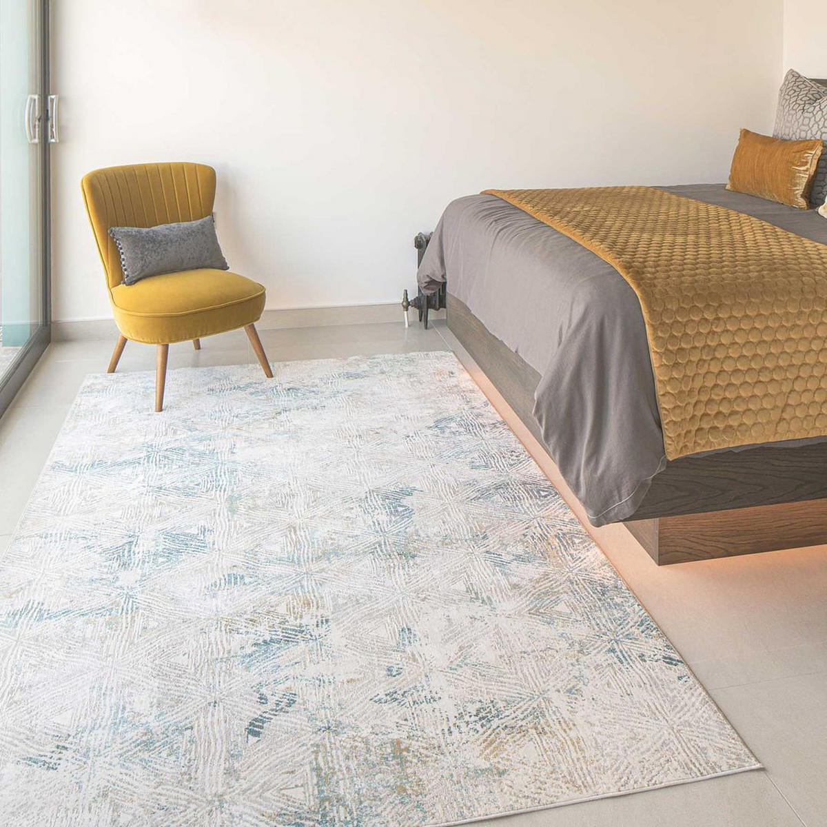 WEBTEPPICH William Times Blau - Blau, Textil (200/290cm) - Kukoon Rugs