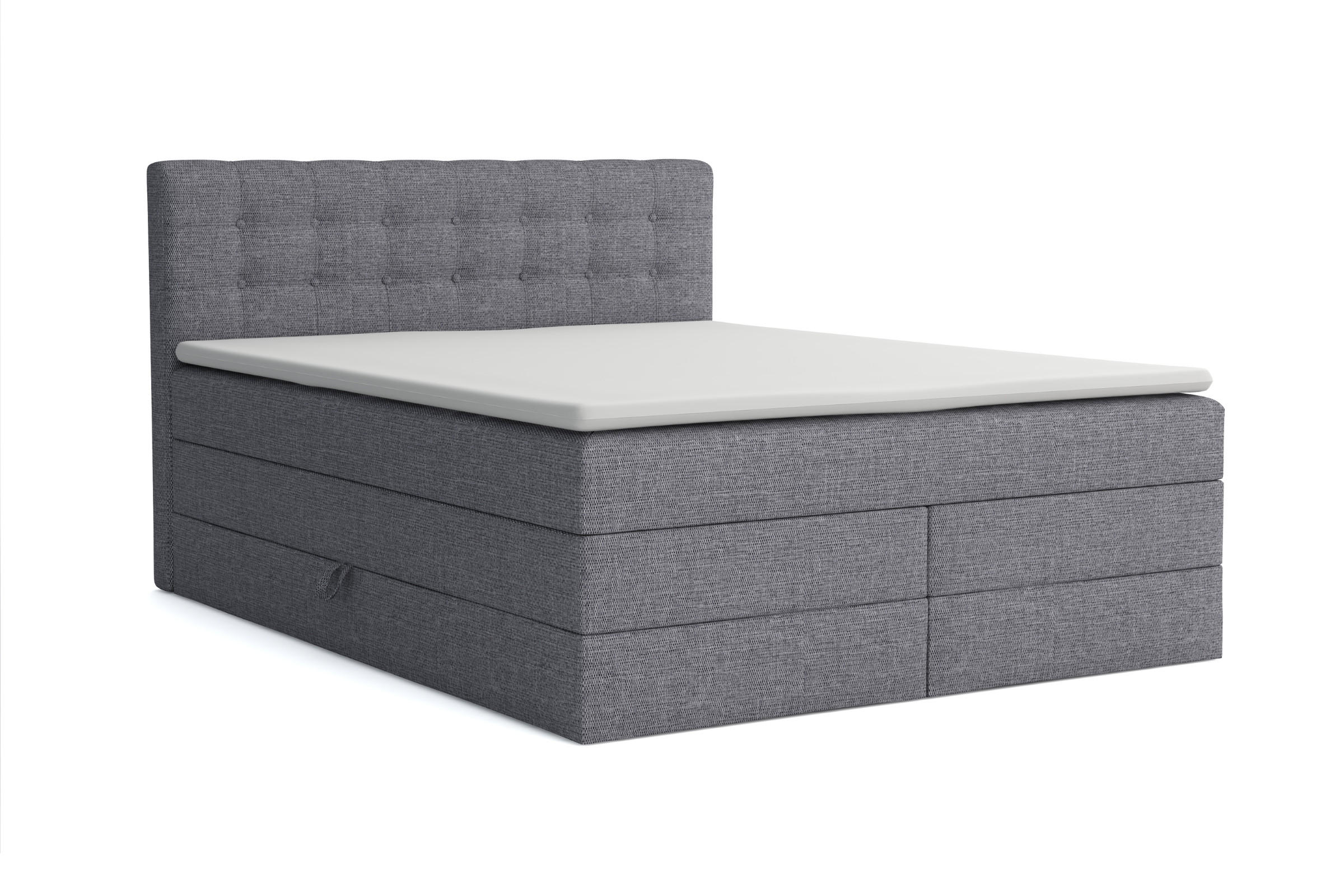 BOXSPRINGBETT SANTE 160/200 in Stoff Hellgrau - Hellgrau, Holz/Holzwerkstoff (160/200cm) - Deine Möbel 24