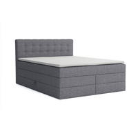 BOXSPRINGBETT SANTE 180/200 in Stoff Hellgrau - Hellgrau, Holz/Holzwerkstoff (180/200cm) - Deine Möbel 24