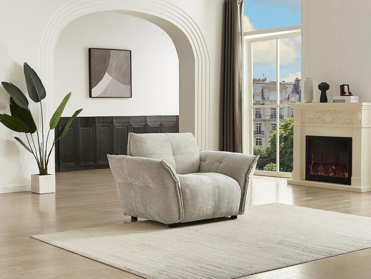 SESSEL mit gerader Rückenlehne - 1 Person - Stoff - Beige - - Beige, Textil (120/79/89cm) - Vente-Unique