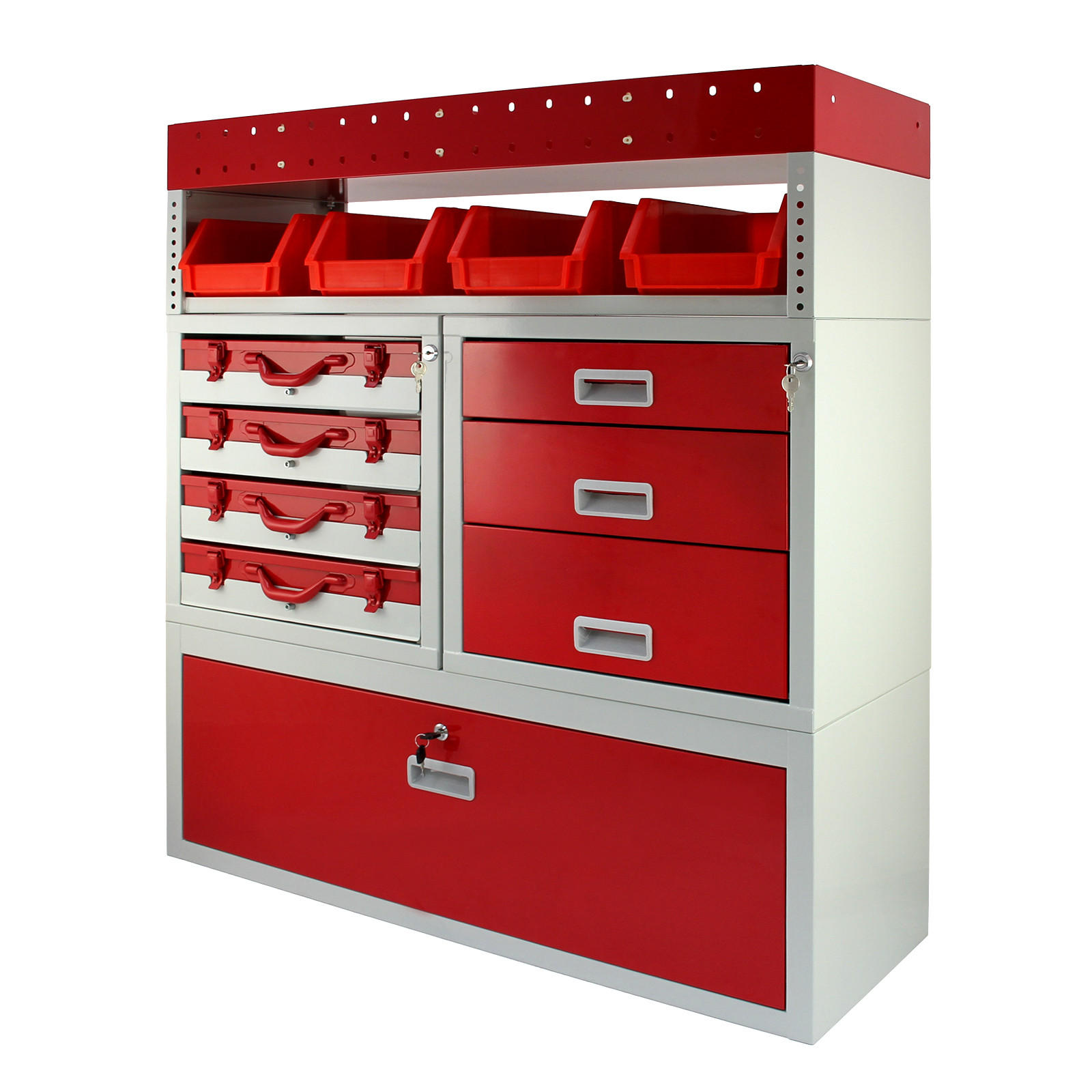 FAHRZEUGEINRICHTUNG Autoregal Werkzeugschrank - Rot, Metall (101.6/117.8/36cm) - Monstershop