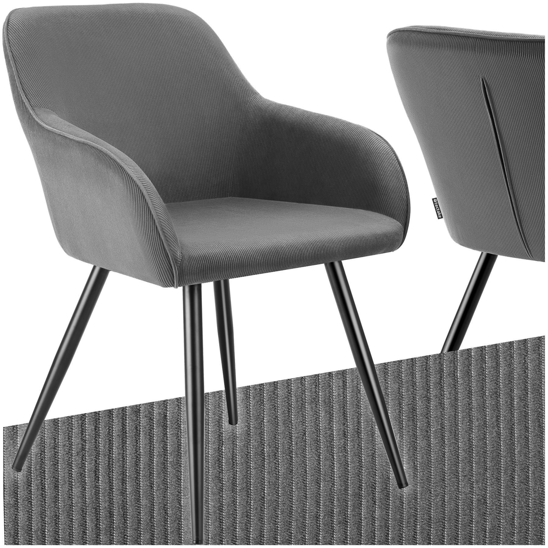 ESSZIMMERSTUHL 1er Set Marilyn 58 x 62 x 82 cm grau/schwarz - Schwarz/Grau, Kunststoff (62/82/58cm) - tectake