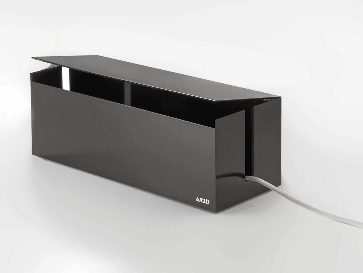 KABELBOX Web schwarz 40/14/15 cm - Schwarz, Kunststoff (15/40/14cm) - Yamazaki