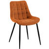 ESSZIMMERSTUHL Cord Orange - Schwarz/Orange, Textil/Metall (52/83/58cm) - CLP