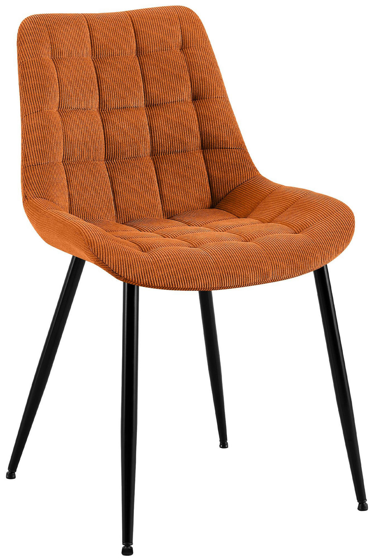 ESSZIMMERSTUHL Cord Orange - Schwarz/Orange, Textil/Metall (52/83/58cm) - CLP