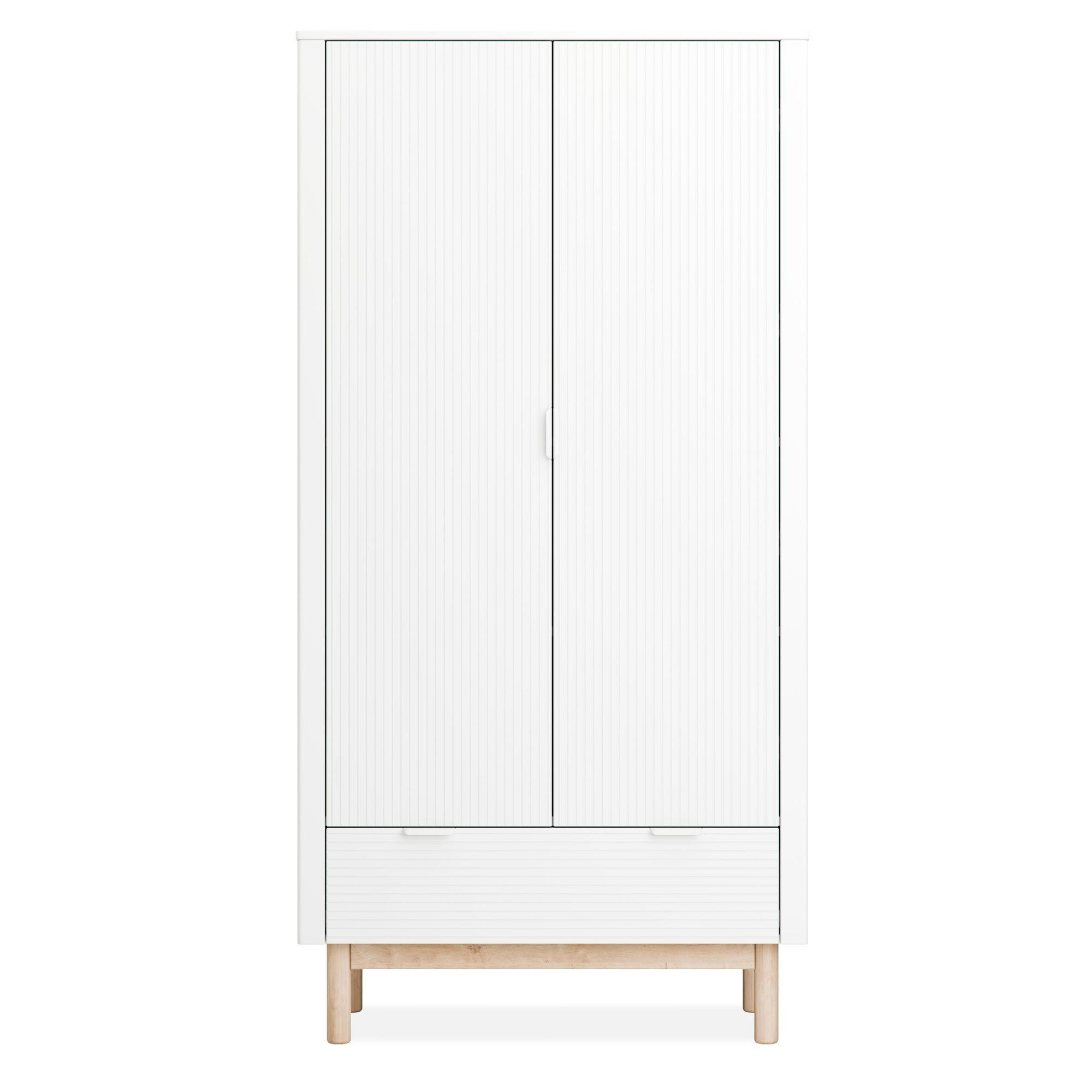 KLEIDERSCHRANK LOTTI - Weiß, Holz (101/198/53cm) - KONSIMO®