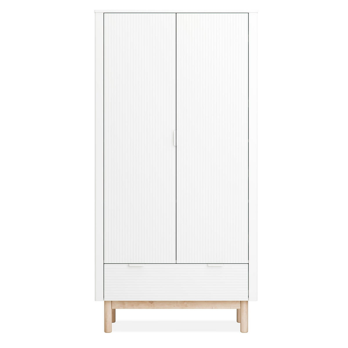 KLEIDERSCHRANK LOTTI - Weiß, Holz (101/198/53cm) - KONSIMO®