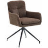 ESSZIMMERSTUHL Stoff Braun - Schwarz/Braun, Textil/Metall (58/85/63cm) - CLP