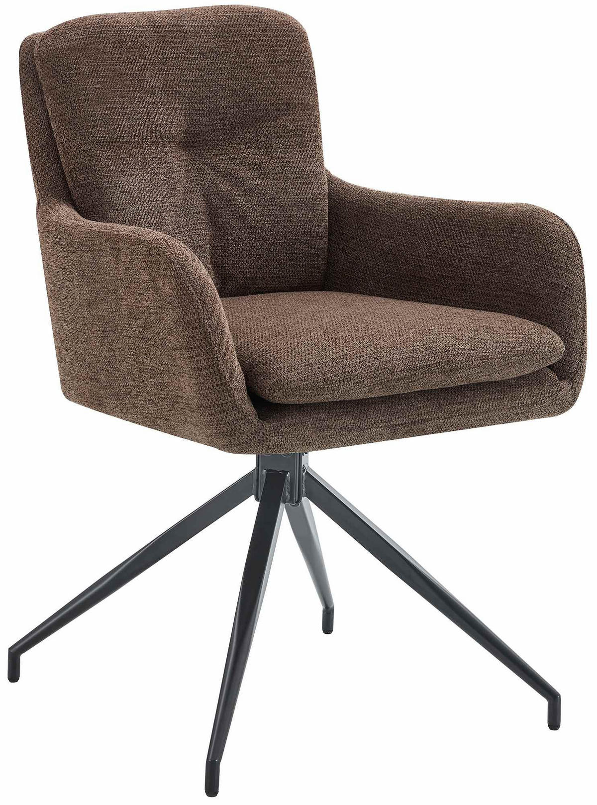 ESSZIMMERSTUHL Stoff Braun - Schwarz/Braun, Textil/Metall (58/85/63cm) - CLP