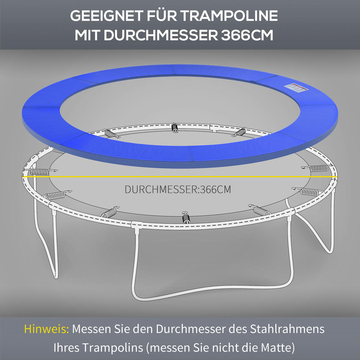 RANDABDECKUNG, PVC, Blau, Ø366 cm - Blau, Kunststoff (366/366cm) - HOMCOM