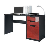 SCHREIBTISCH Logan Fronten in Bordeaux Hochglanz - Bordeaux, Holzwerkstoff (60/129/76cm) - Vladon