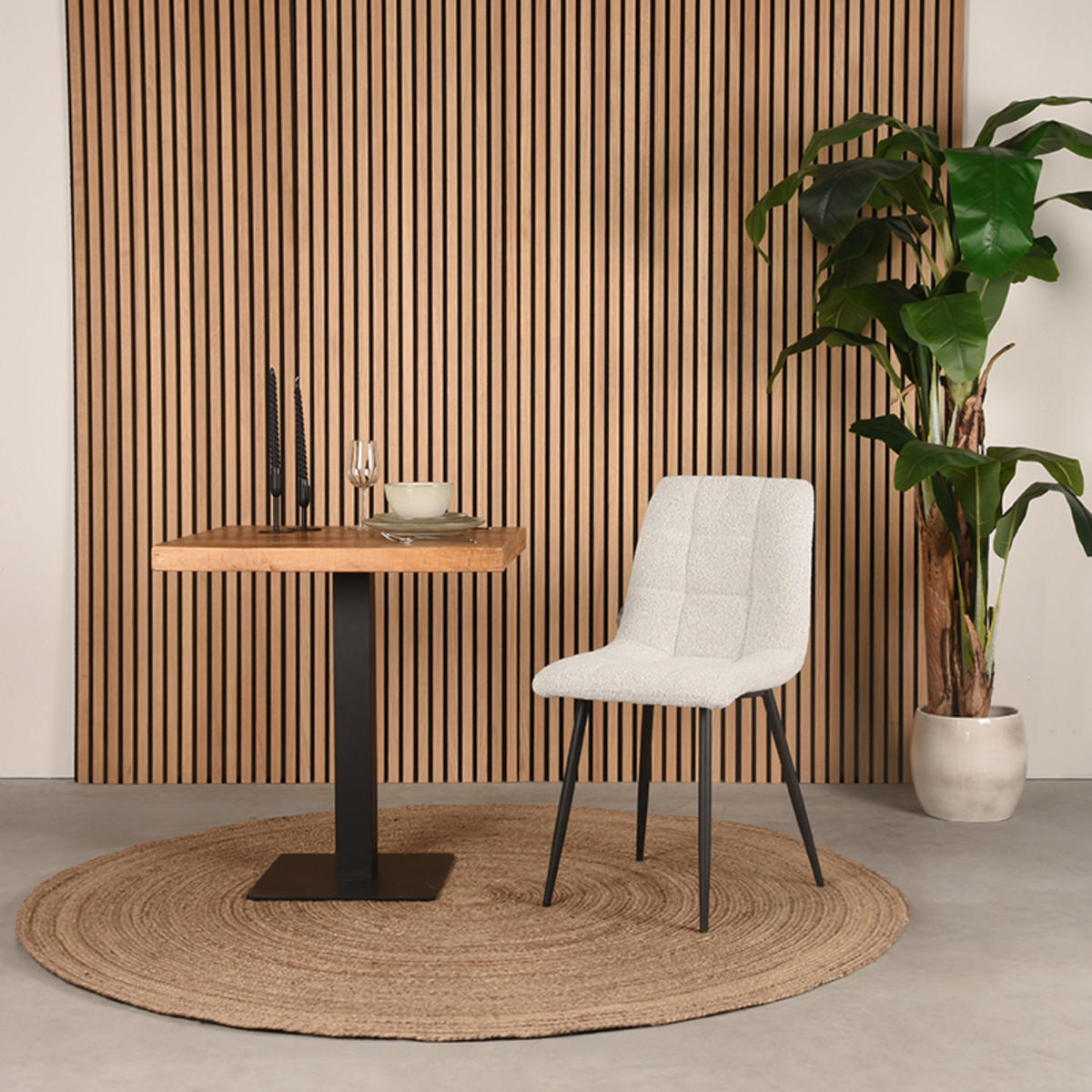 ESSZIMMERSTUHL Juul Beige 45/54/89 cm 2er-Set - Weiß, Textil (54/89/45cm) - LABEL51