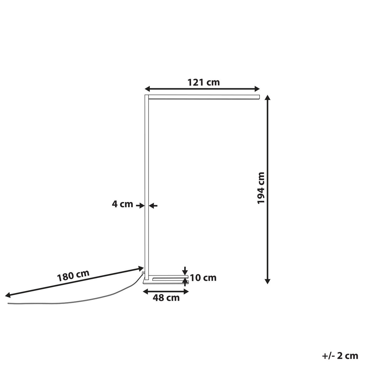 STEHLAMPE Mensa 30/121/194 cm - Weiß, Metall (30/121/194cm) - Beliani