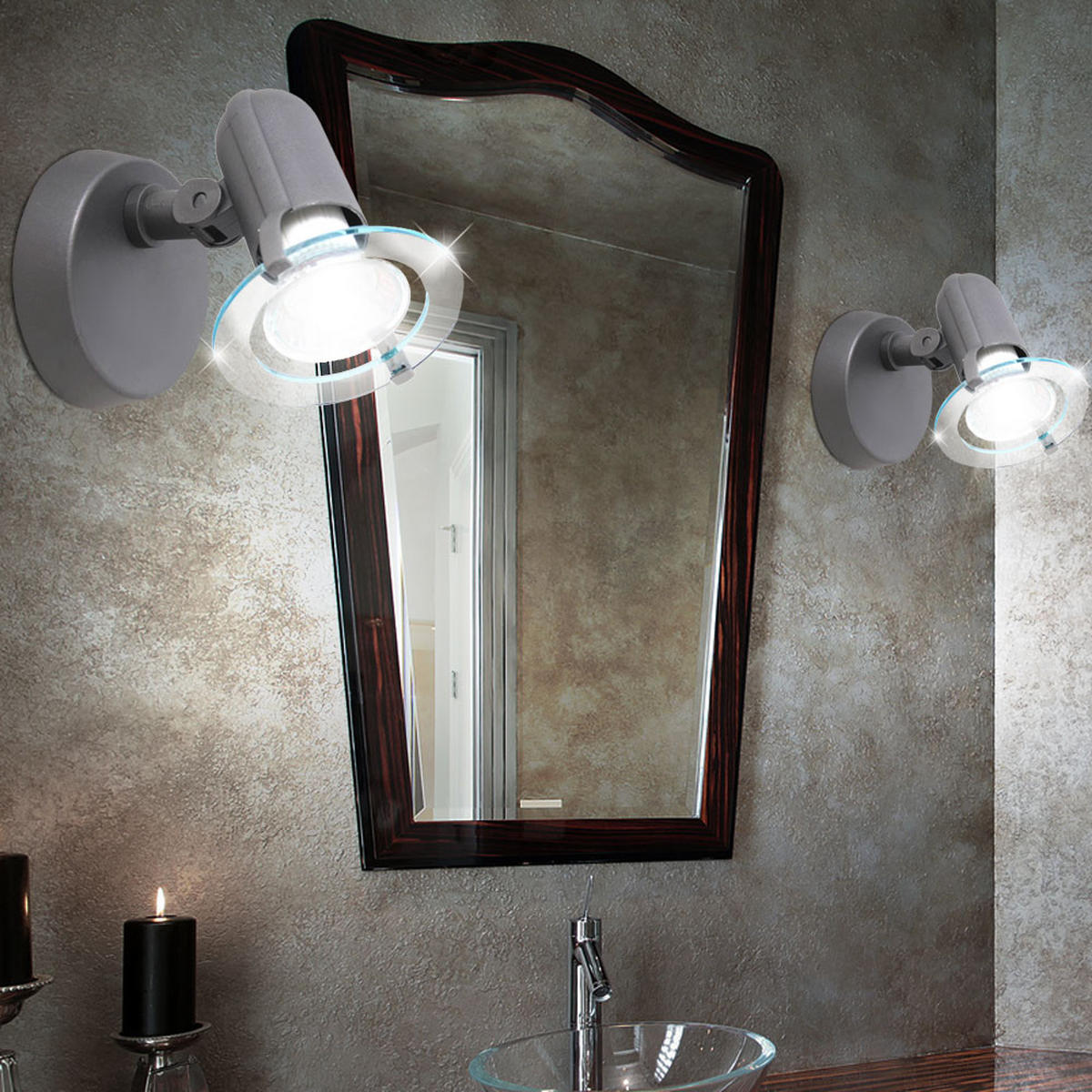 WANDLEUCHTE grau verstellbarer Strahler 2er Set - Grau, Kunststoff (8.5/16/10cm) - Briloner