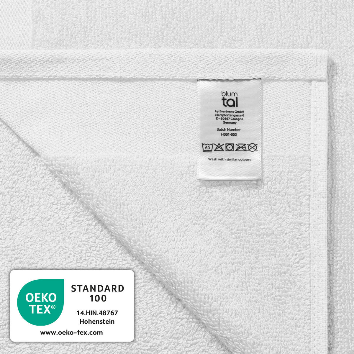 BADETUCH 6-teilig, 2x Badetuch 70/140 + 4x Handtuch 50/100 cm, Weiß - Weiß, Textil (70/140cm) - Blumtal