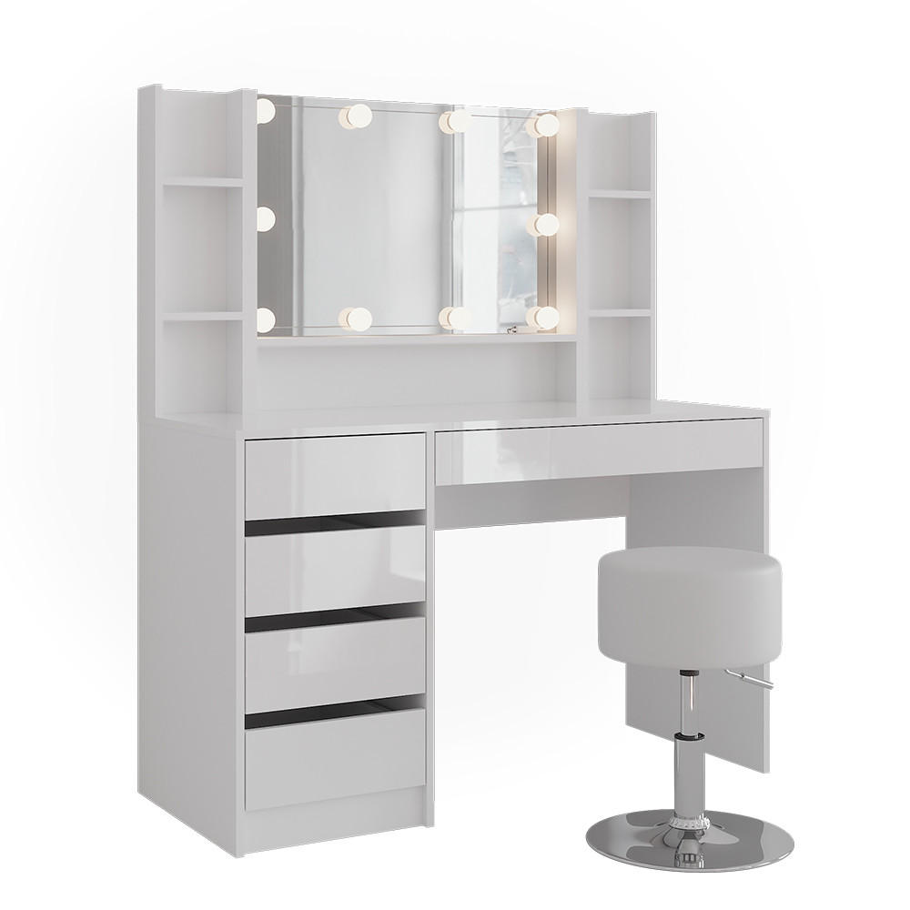Vicco TOALETNÍ STOLEK Sherry Bílá/bílý vysoký lesk 119.8 cm 5 dílů