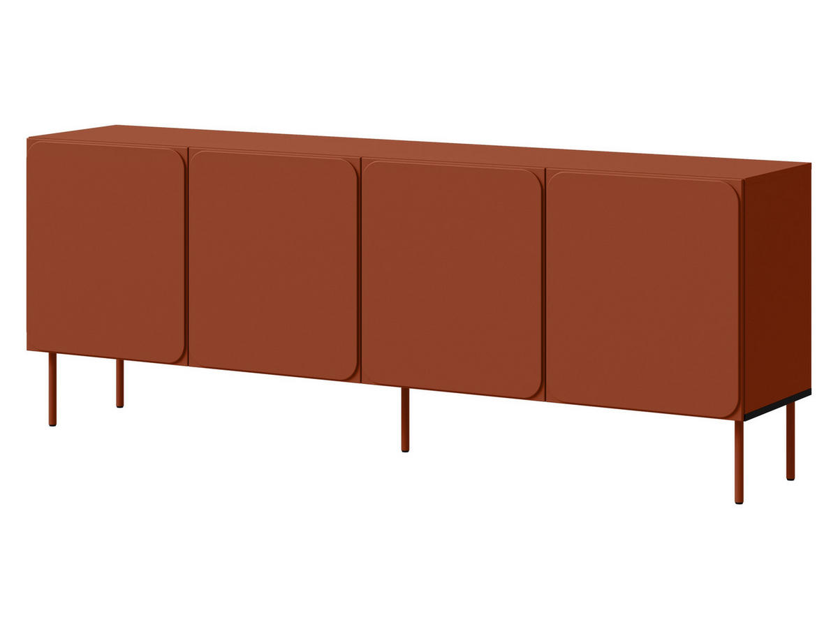 SIDEBOARD Rafael 200 4D - Rot, Holzwerkstoff/Metall (200/76/40cm) - MIRJAN24