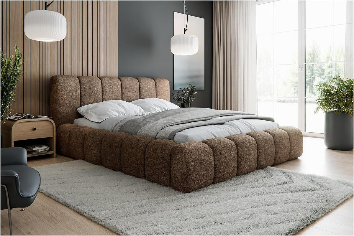 BETT SOFINA - Braun, Holzwerkstoff (120/200cm) - Meblini