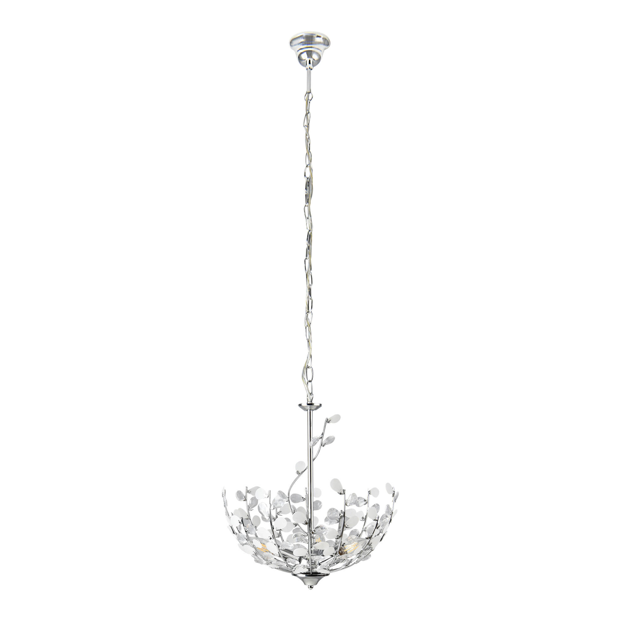 HÄNGELEUCHTE Ampthill - Chromfarben, Kunststoff/Metall (37/37/124cm) - lux.pro
