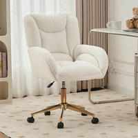 DREHSTÜHLE Teddy höhenverstellbar Goldgestell Weiß - Weiß, Metall (62/92.5/64cm) - SHOPENTRA