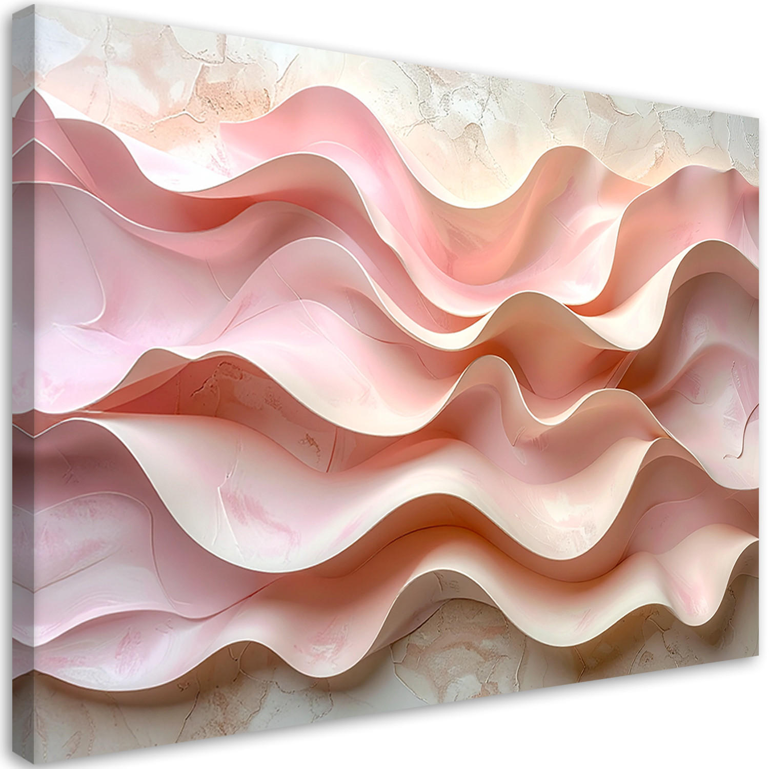 WANDBILD, Rosa gewellte Lagen - Rosa, Textil (120/80cm) - Feeby