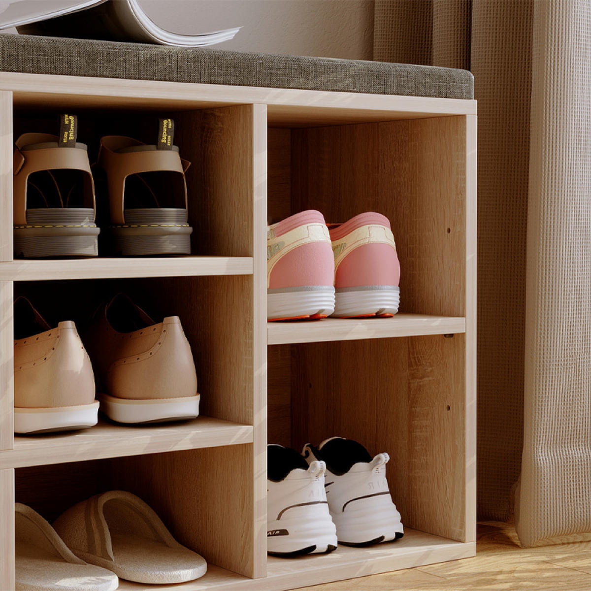 SCHUHSCHRANK sonoma-eiche 104/48/30 cm - Braun, Holz (104/48/30cm)