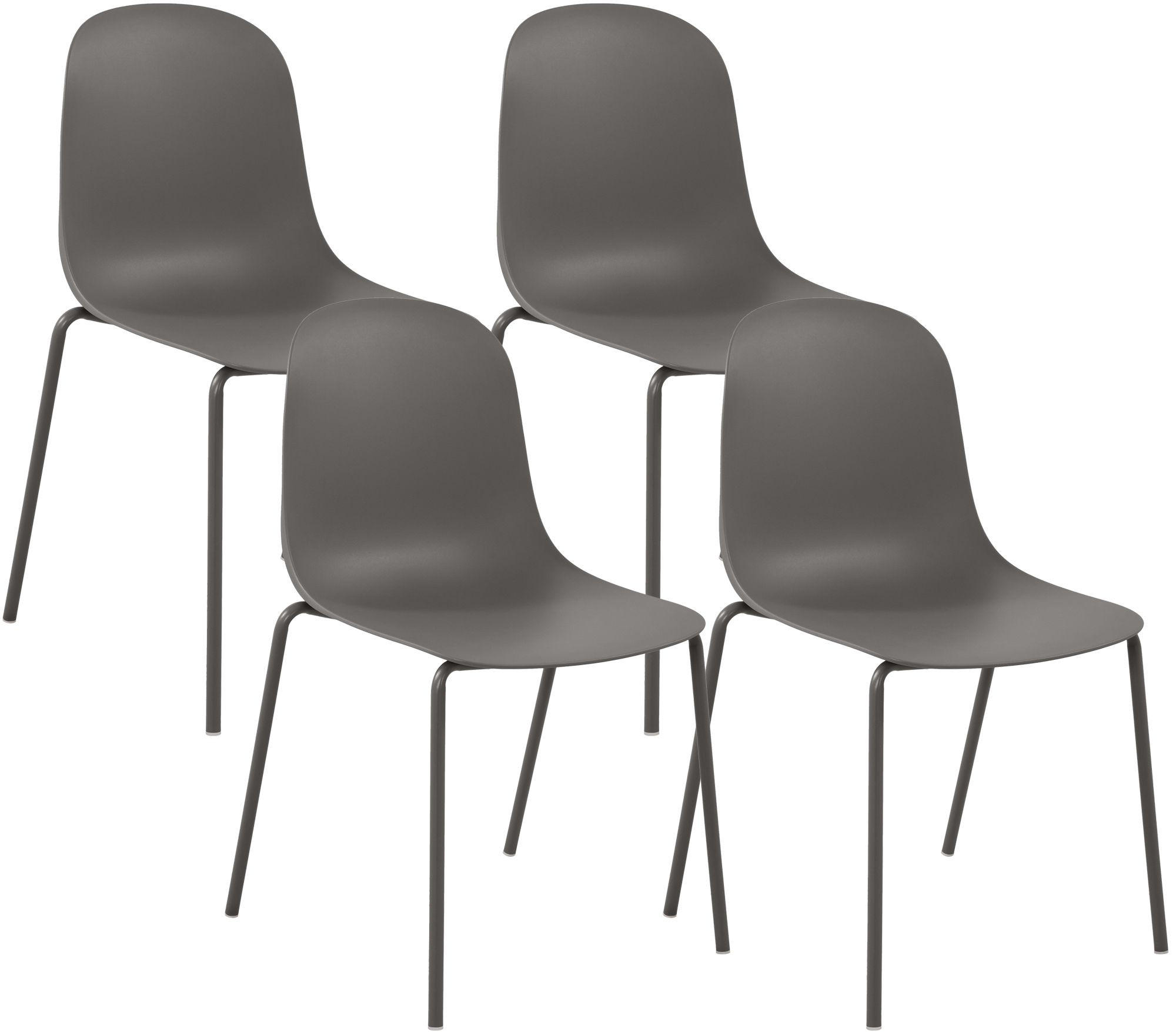 STAPELSTUHL 4 Kunststoff Taupe - Taupe, Kunststoff/Metall (51/85/55cm) - CLP