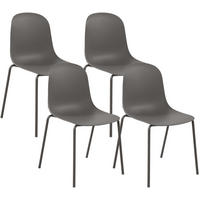 STAPELSTUHL 4 Kunststoff Taupe - Taupe, Kunststoff/Metall (51/85/55cm) - CLP