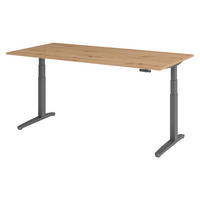 SCHREIBTISCH elektrisch XBHM 100/200/74 cm in Wildeiche/Graphitfarben - Wildeiche/Graphitfarben, Holzwerkstoff (100/200/74cm) - bümö