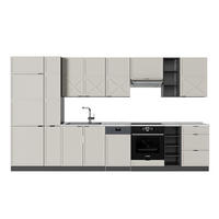 KÜCHENZEILE Fame-Line GrauBeige/Anthrazit 355 cm, AP Marmor - Anthrazit/Grau, Holzwerkstoff (355/81.6/60cm) - Vicco