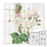 SCHLÜSSELBOX Weiß 30x30 cm – Türöffnung nach rechts - Blumenzauber - Weiß, Metall (30/30/5cm) - TULUP