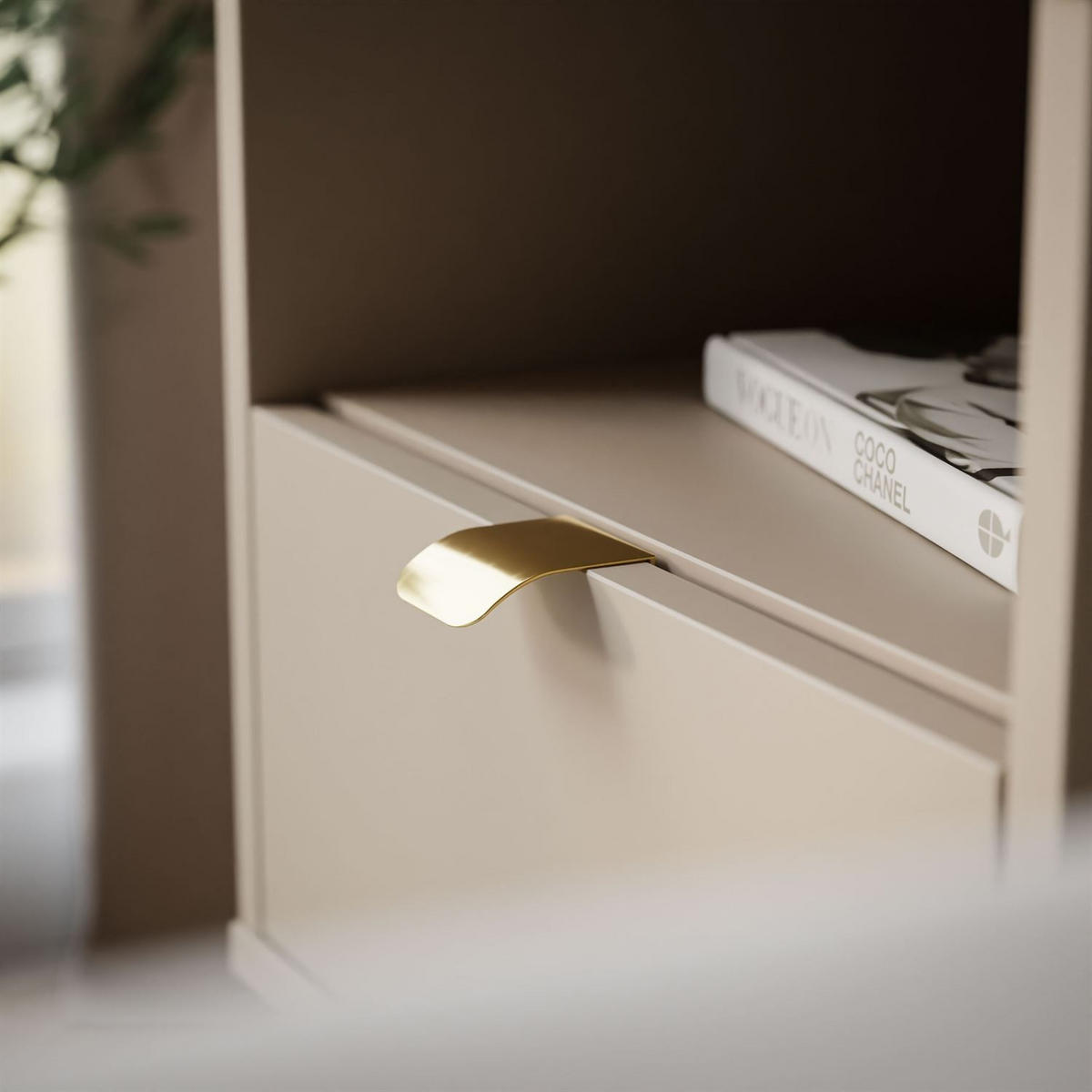 NACHTTISCH ALDO mit LED-Beleuchtung Kaschmir - Kaschmir, Holzwerkstoff (38/46/33cm) - Lookway