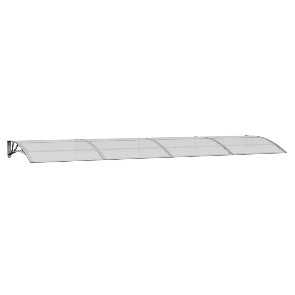 TÜRVORDACH Grau 400/100 Cm Polycarbonat - Grau, Kunststoff (100/25/400cm) - vidaXL