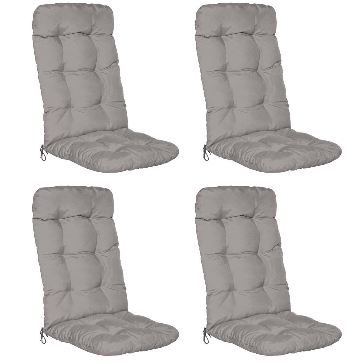 HOCHLEHNERAUFLAGE Flair HL 120/50/8cm Hellgrau (4tlg) - Hellgrau, Textil (50/8/120cm) - Beautissu 