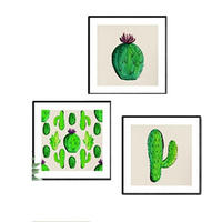 POSTER Set Mit 3 Kaktus 15X15cm Rahmenlos - Klar, Papier (15/5/15cm) - Nacnic