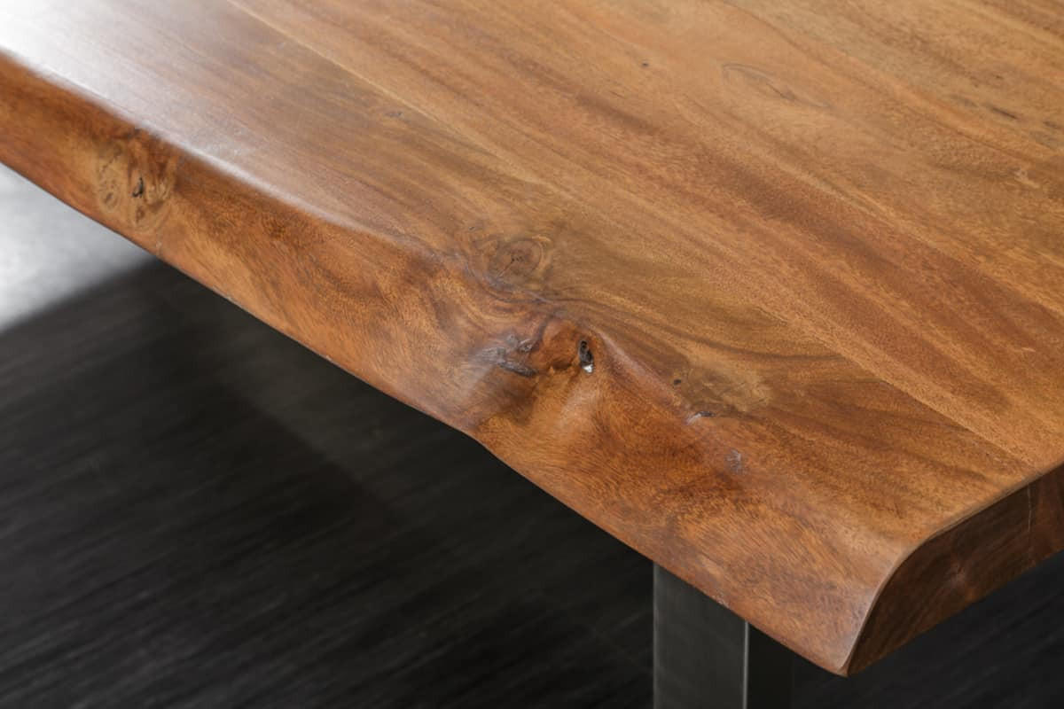 ESSTISCH MAMMUT NATURE Akazie 220cm - Silberfarben/Braun, Holz/Metall (100/220/76cm) - riess-ambiente