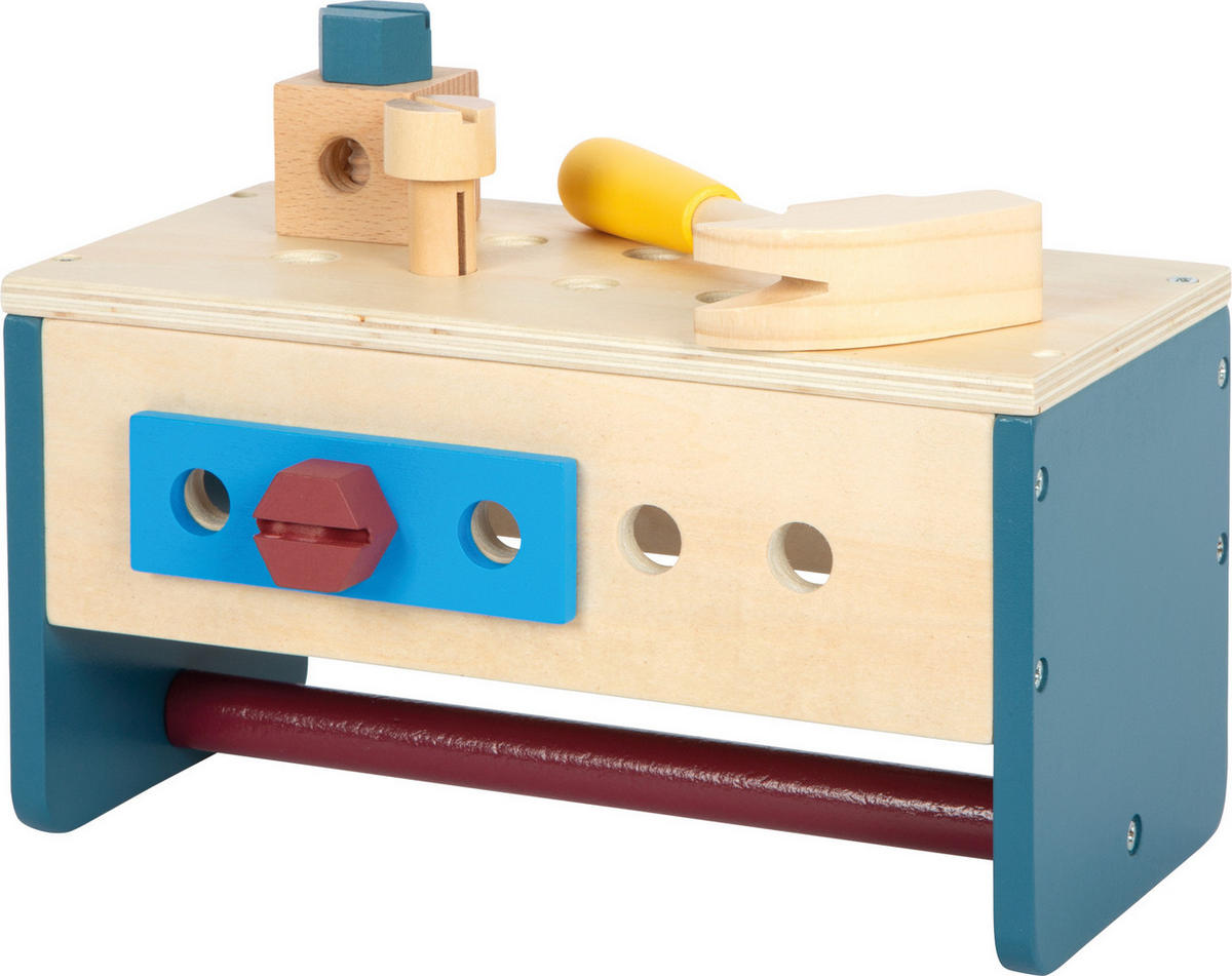 WERKZEUGKASTEN 2 IN 1 WORKSHOP - Blau, Holz (12/13/24.5cm) - small foot