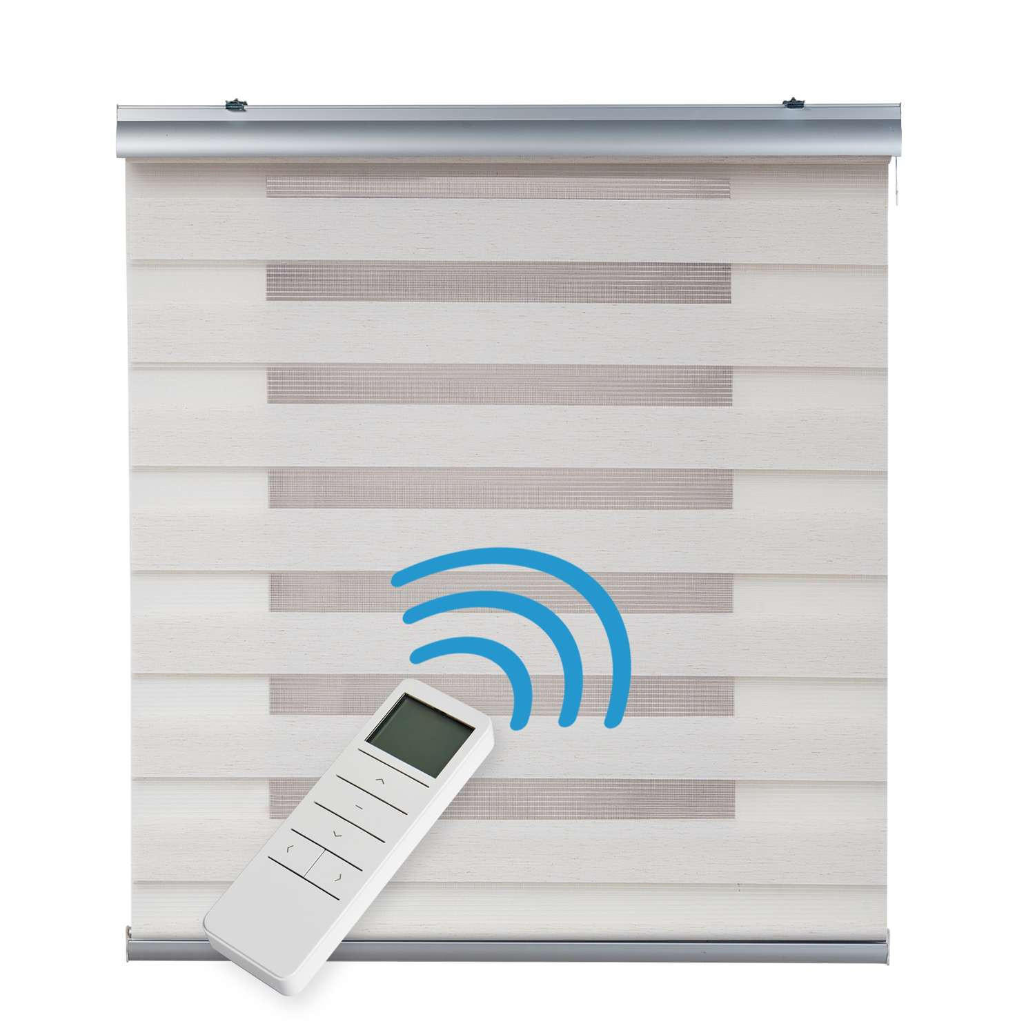 DOPPELROLLO Motorisiertes Leinen 120x250 cm - Beige, Kunststoff (120/250cm) - STORESDECO