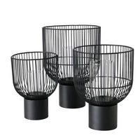 KERZENHALTER Candy 3er-Set - Schwarz, Metall (25/35/25cm) - Boltze Home