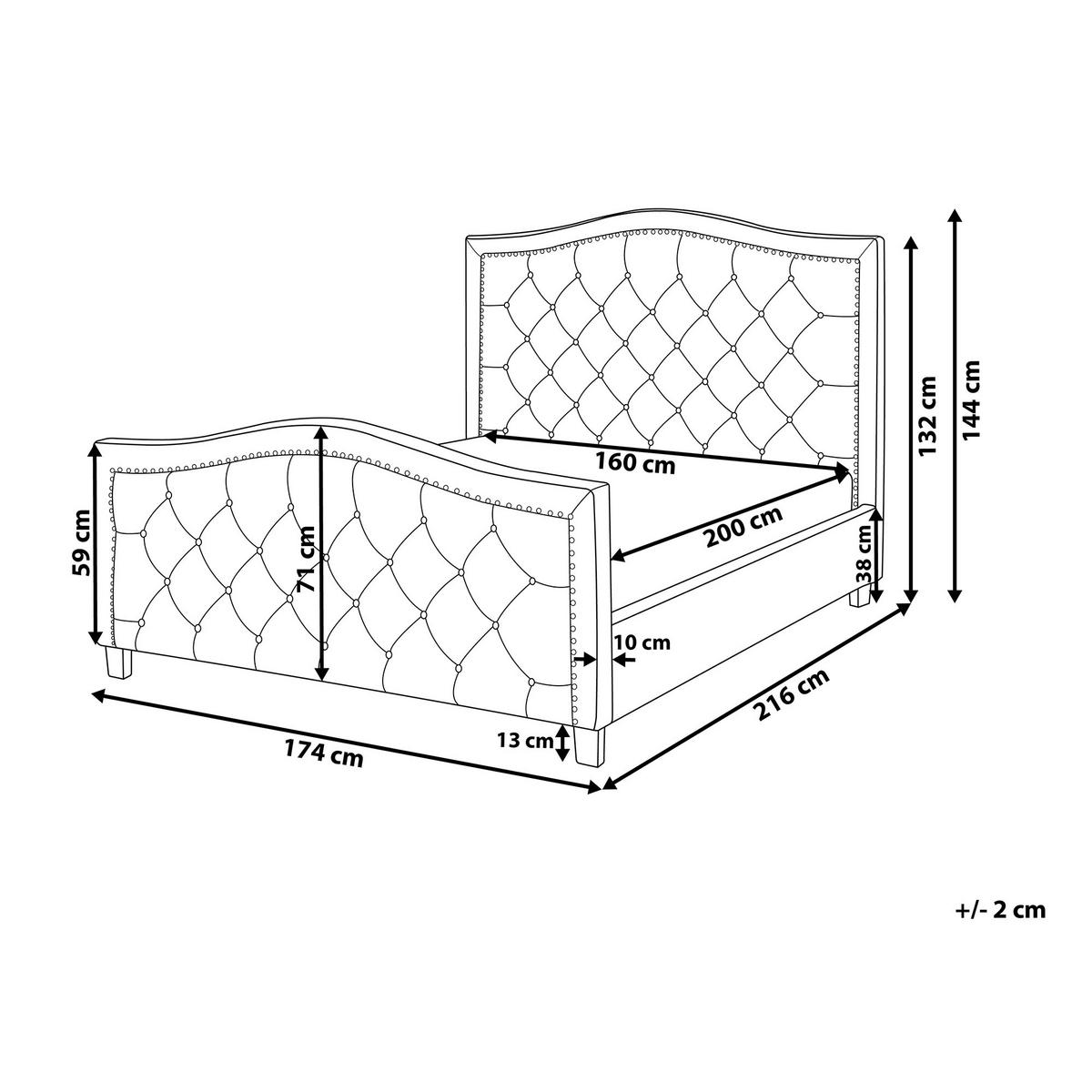 POLSTERBETT 160/200cm Beige Aurel - Beige, Textil (160/200cm) - Beliani