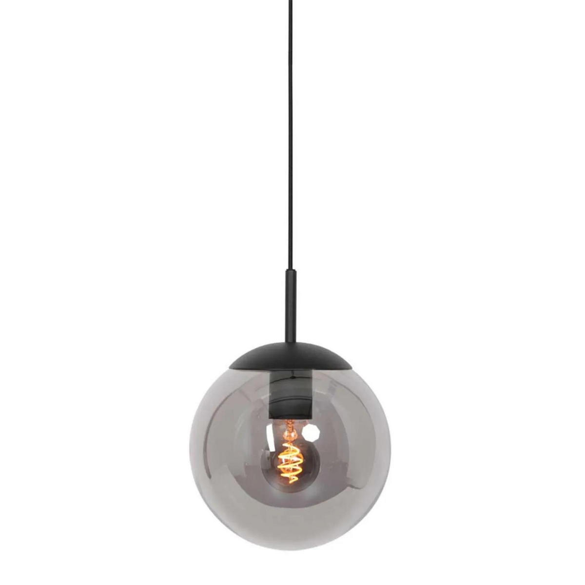 PENDELLEUCHTE Bollique 25/35-170 cm   - Schwarz, KONVENTIONELL, Glas/Metall (25/35-170cm)