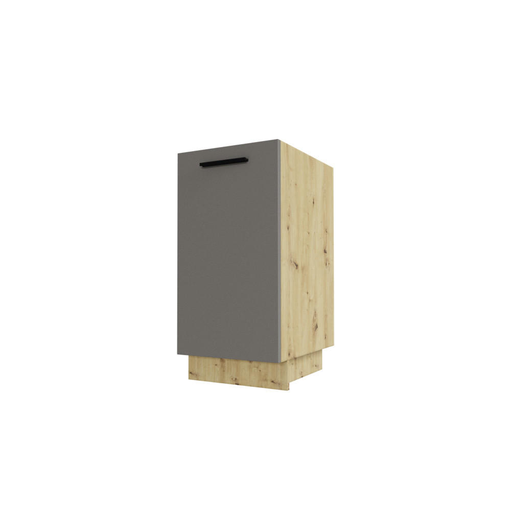 KÜCHENUNTERSCHRANK Bonn D1D/40 Stone Grey Matt / Eiche Artisan Matt 40 / 50 / 82cm - Graubraun/Eiche Artisan, Holz/Holzwerkstoff (40/82/50cm) - Feldmann-Wohnen
