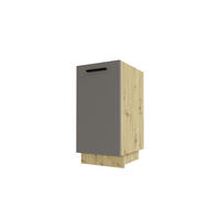 KÜCHENUNTERSCHRANK Bonn D1D/40 Stone Grey Matt / Eiche Artisan Matt 40 / 50 / 82cm - Graubraun/Eiche Artisan, Holz/Holzwerkstoff (40/82/50cm) - Feldmann-Wohnen