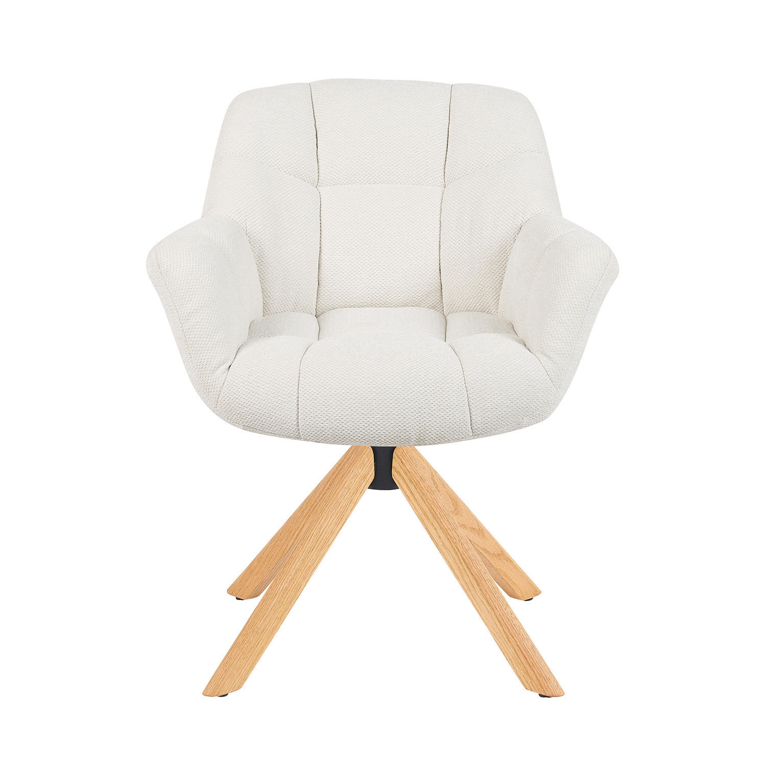 DREHSTUHL Mika-Nea - Honigeiche/Creme, Eichenholz/Holz (65/81/66cm) - DUBI Möbel