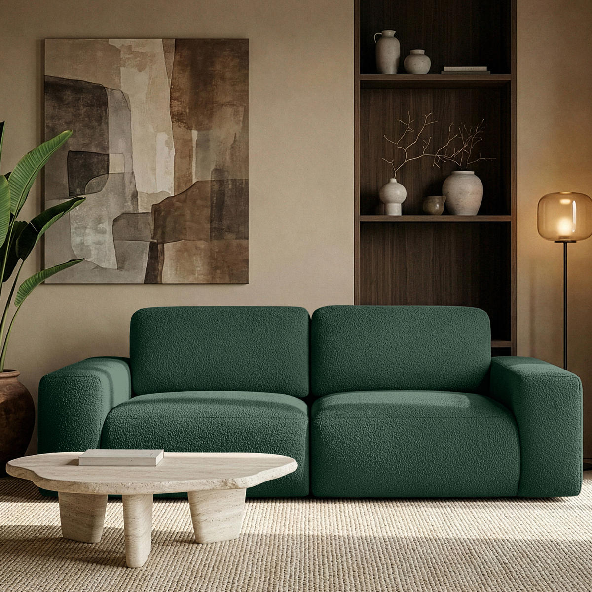 2-SITZER SOFA ZUCCO, Grün - Grün, Holz/Holzwerkstoff (212/85/100cm) - KONSIMO®