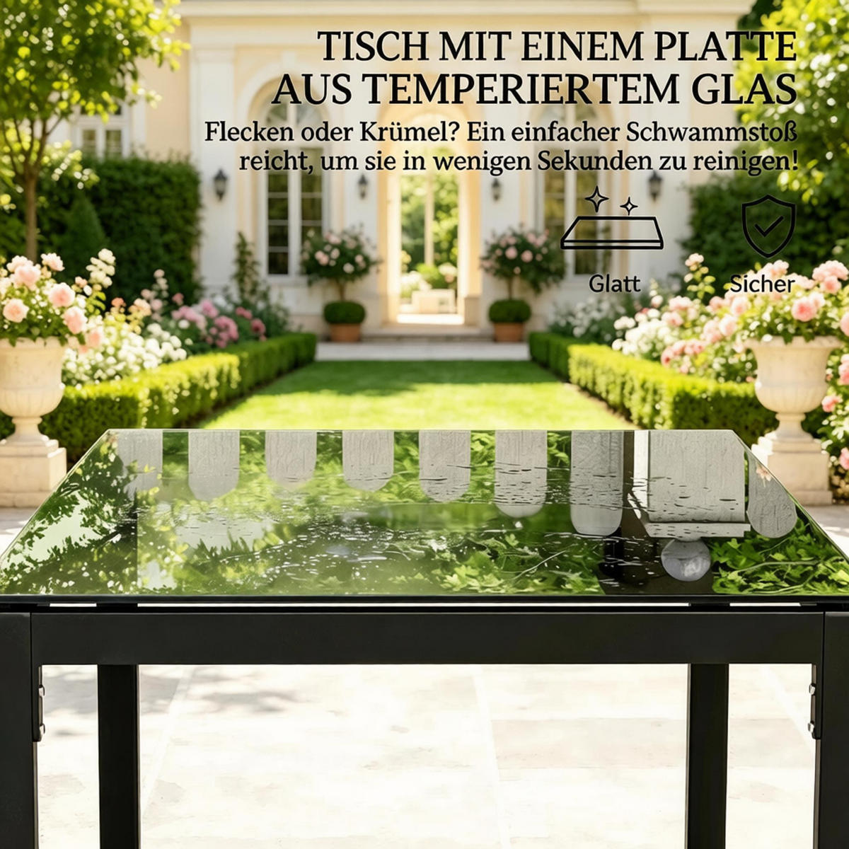 GARTENMÖBEL, 3-teilig, schwarz-braun - Schwarz, Kunststoff - Vallsero