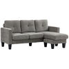 ECKSOFA, Eck-Couch mit umkehrbarer Chaiselongue, Chenille-Optik, Braun - Braun, Textil (130/186cm) - HOMCOM