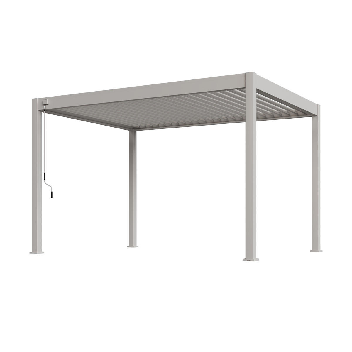 PERGOLA Deluxe Plus Pavillon Terrassenüberdachung Aluminium 3 x 4 m Ivory Sand - Anthrazit, Metall (300/255/400cm) - WEIDE